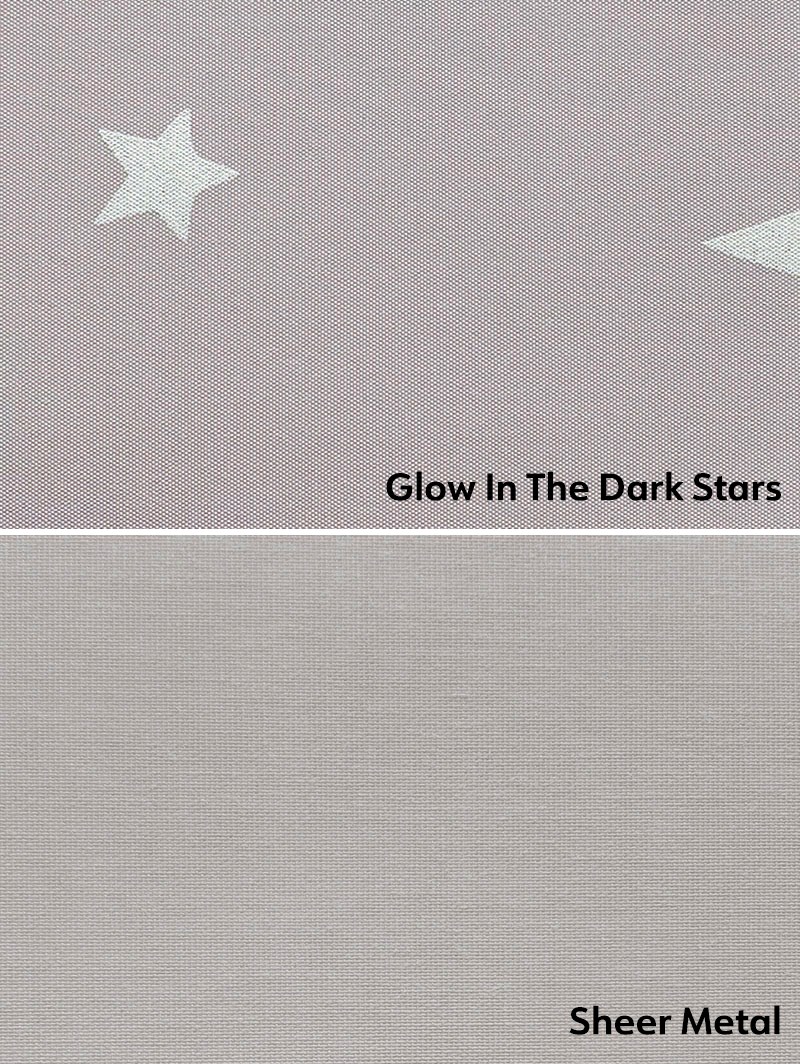 Blackout Glow In The Dark Stars and Sheer Metal Double Roller Blind