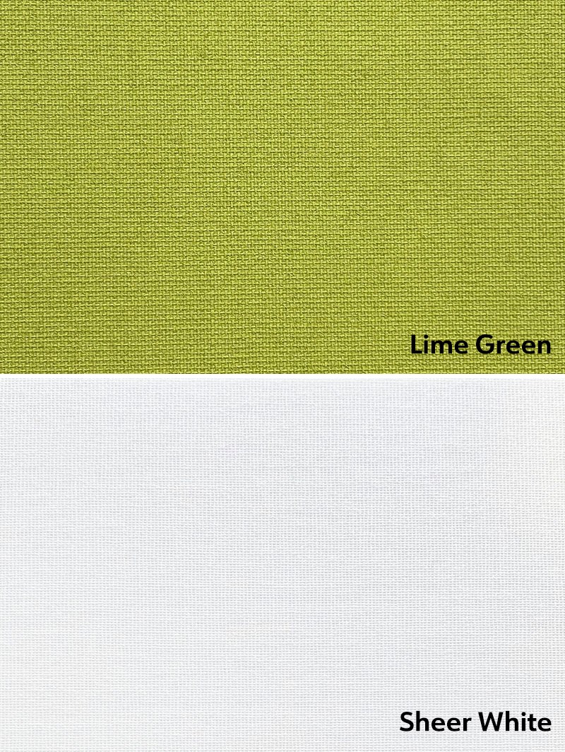 Blackout Lime Green and Sheer White Double Roller Blind