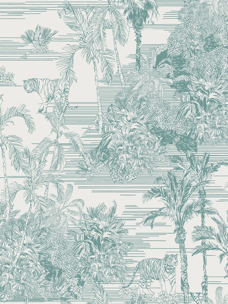 Tropical Toile Mist Roller Blind by Boon & Blake