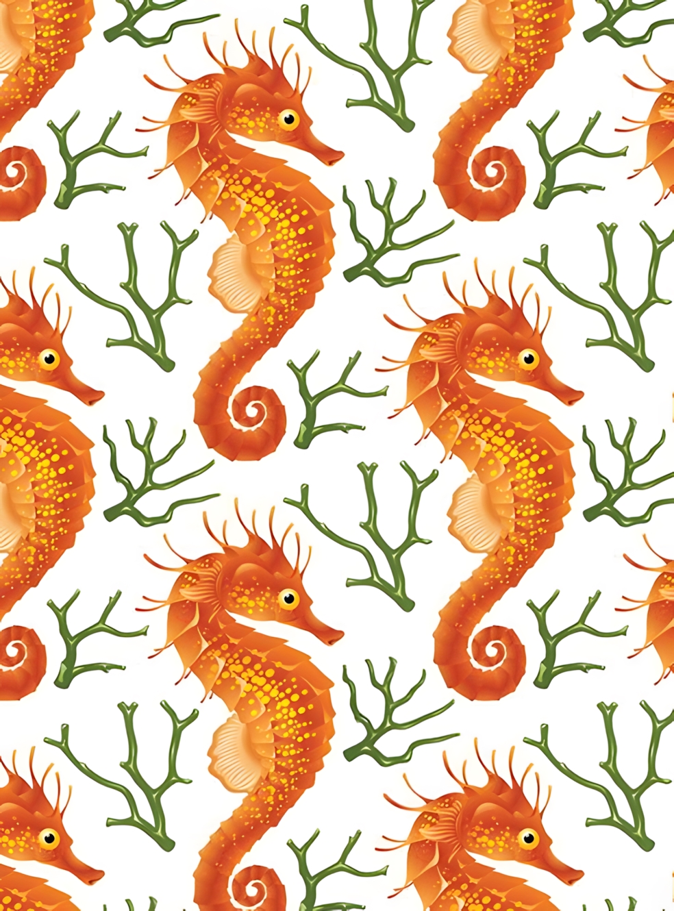 Seahorse Orange Roller Blind