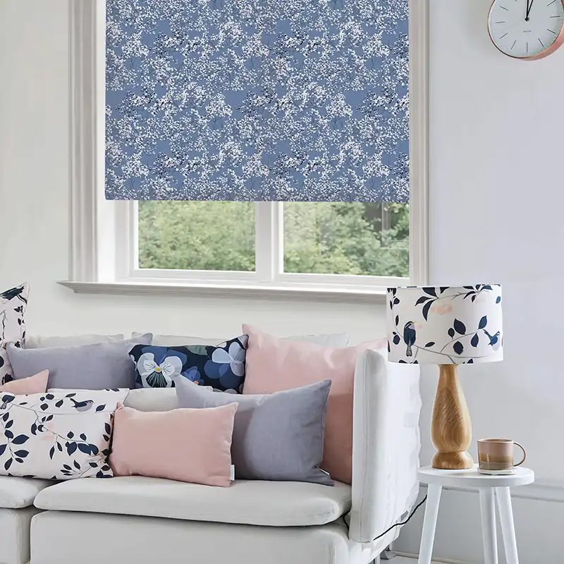 Arla Blue Electric Roller Blind by Lorna Syson