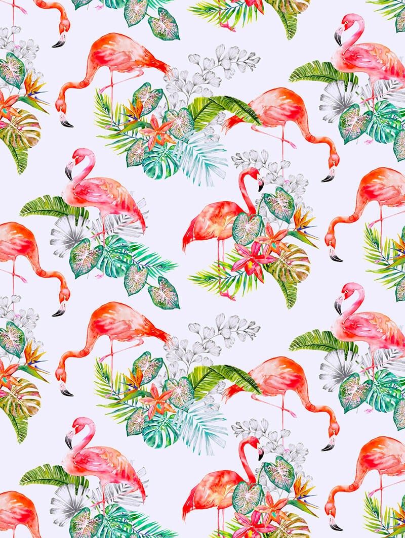 Tropical Flamingo Bright Floral Roller Blind