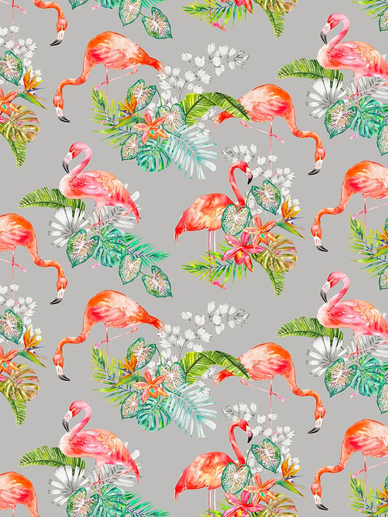 Tropical Flamingo Stone Floral Roller Blind