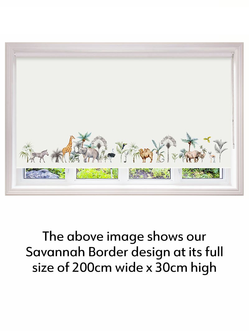 Safari Border Natural Childrens Roller Blind