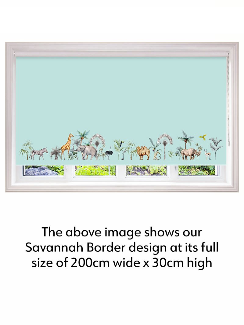 Safari Border Sky Childrens Roller Blind