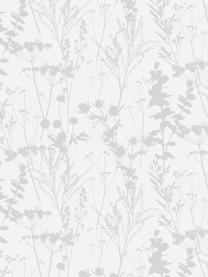 Meadow Leaf Pale Grey Roller Blind