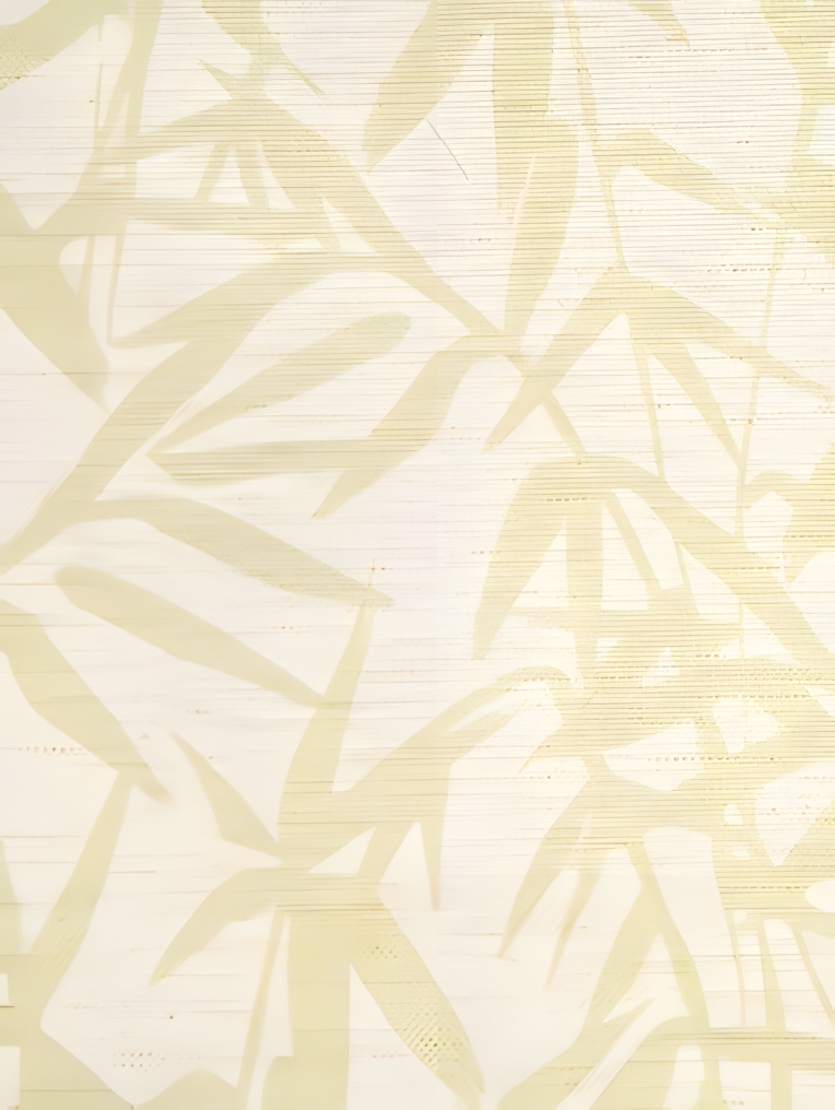 Bamboo Shadows Sage on Linen Blackout Roller Blind