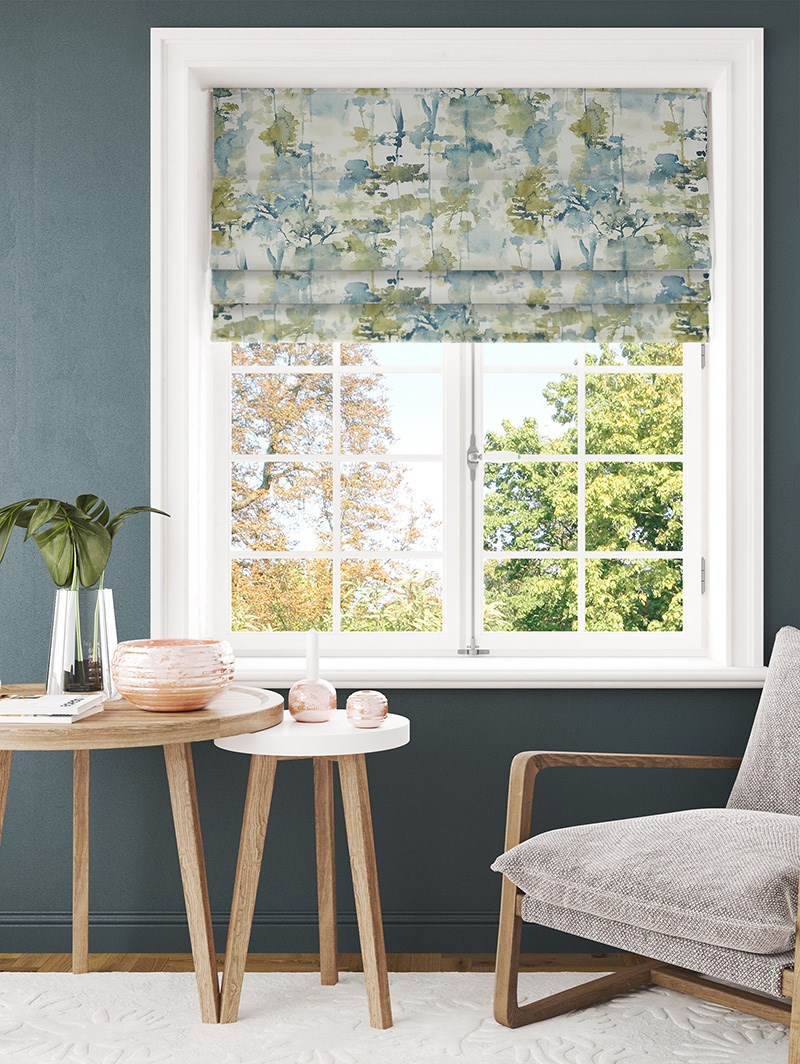 Alfresco Slate Blue Roman Blind