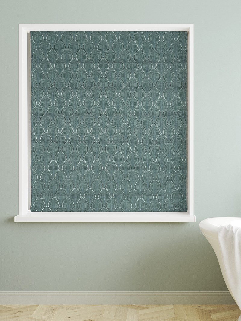 Boudoir Peacock Roman Blind