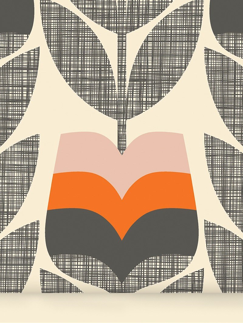 Orla Kiely Rose Bud Orange Roller Blind