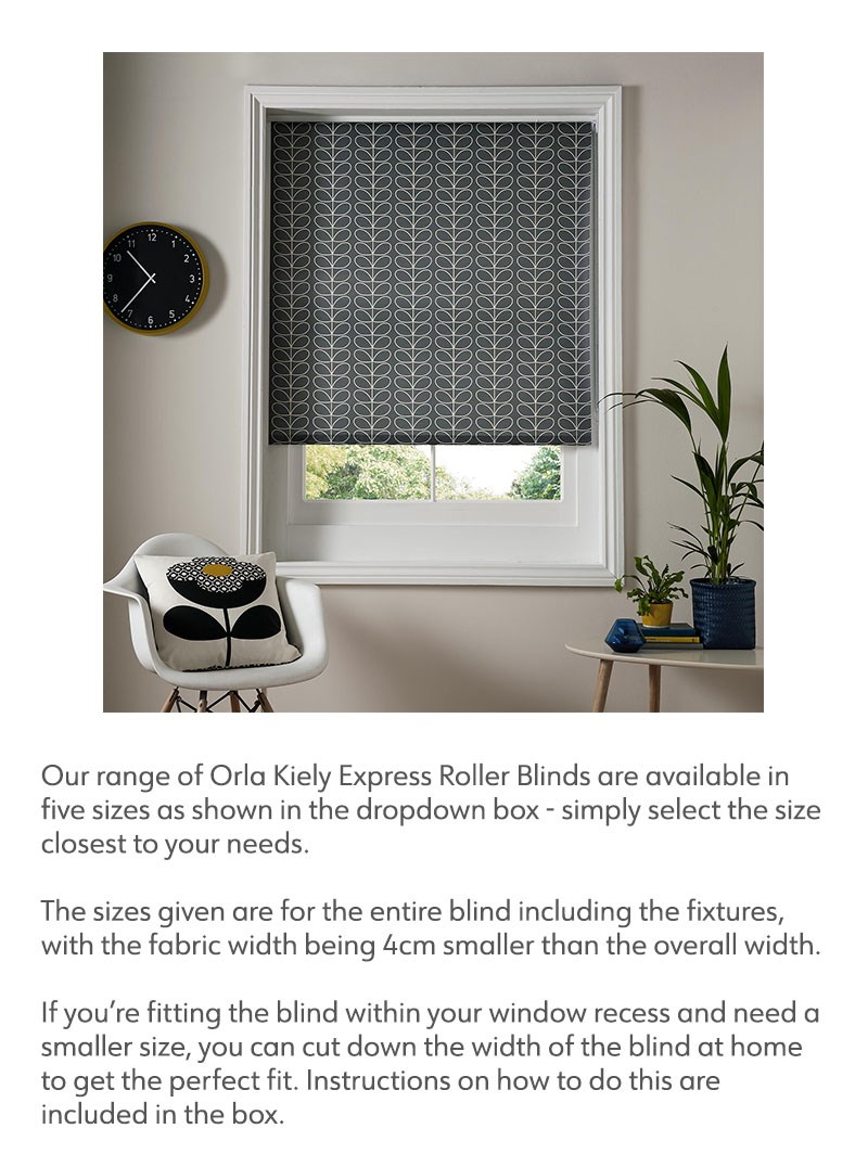 Orla Kiely Express Linear Stem Cool Grey Roller Blind