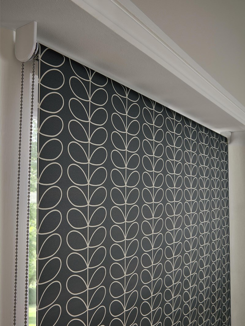 Orla Kiely Express Linear Stem Cool Grey Roller Blind