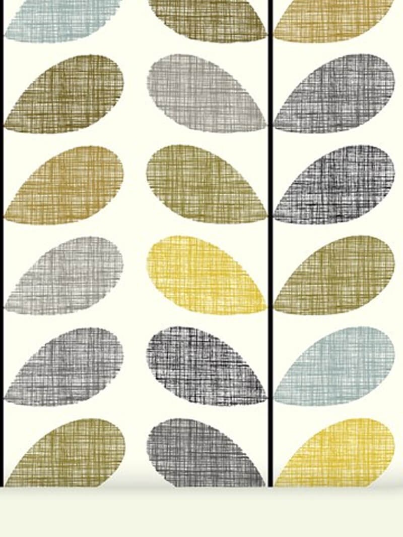 Orla Kiely Scribble Stem Sea Grass and Duck Egg Roller Blind