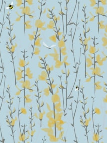 Broom and Bee Sky Roller Blind by Lorna Syson