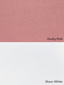 Blackout Dusky Pink and Sheer White Double Roller Blind