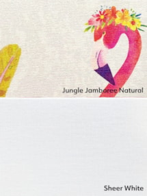 Blackout Jungle Jamboree Natural and Sheer White Double Roller Blind