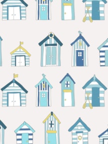 Beach Huts Ocean Seaside Roller Blind