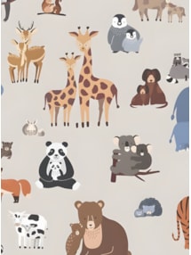 Animal Babies Blackout Roller Blind