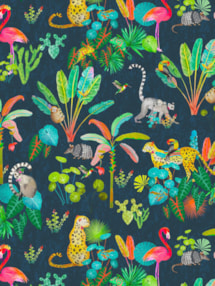 Jungle Jamboree Navy Childrens Roller Blind