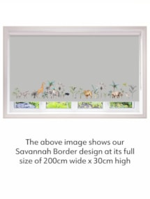 Safari Border Slate Childrens Roller Blind