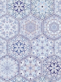 Moroccan Tile Blue Roller Blind