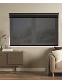 Black Electric Double Roller Blind