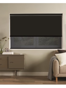 Black Electric Double Roller Blind