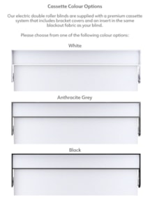 Blackout Rice White and Sheer White Electric Double Roller Blind