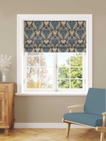 Acanthus Navy Cotton Roman Blind