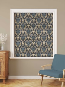 Acanthus Navy Cotton Roman Blind