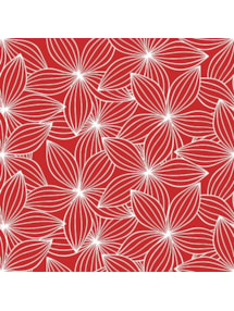 Starflower Red Floral Roller Blind