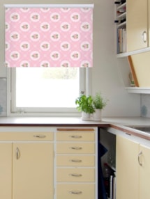 Tea Table Pink Roller Blind