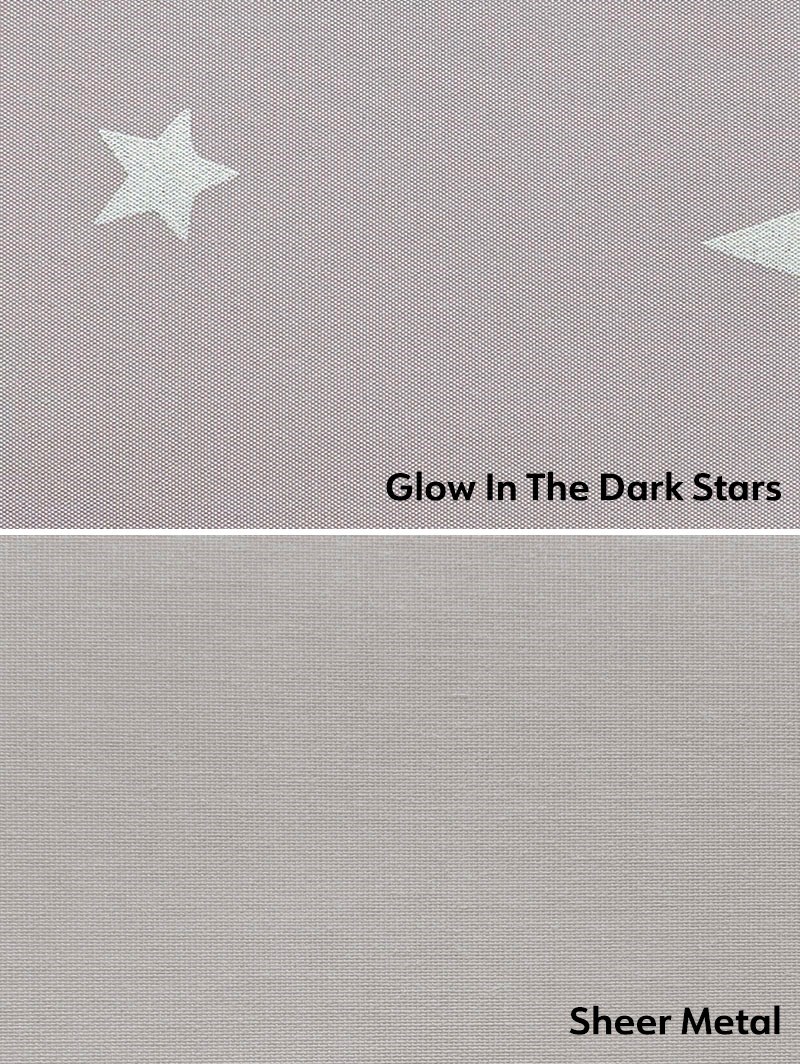 Blackout Glow In The Dark Stars and Sheer Metal Double Roller Blind