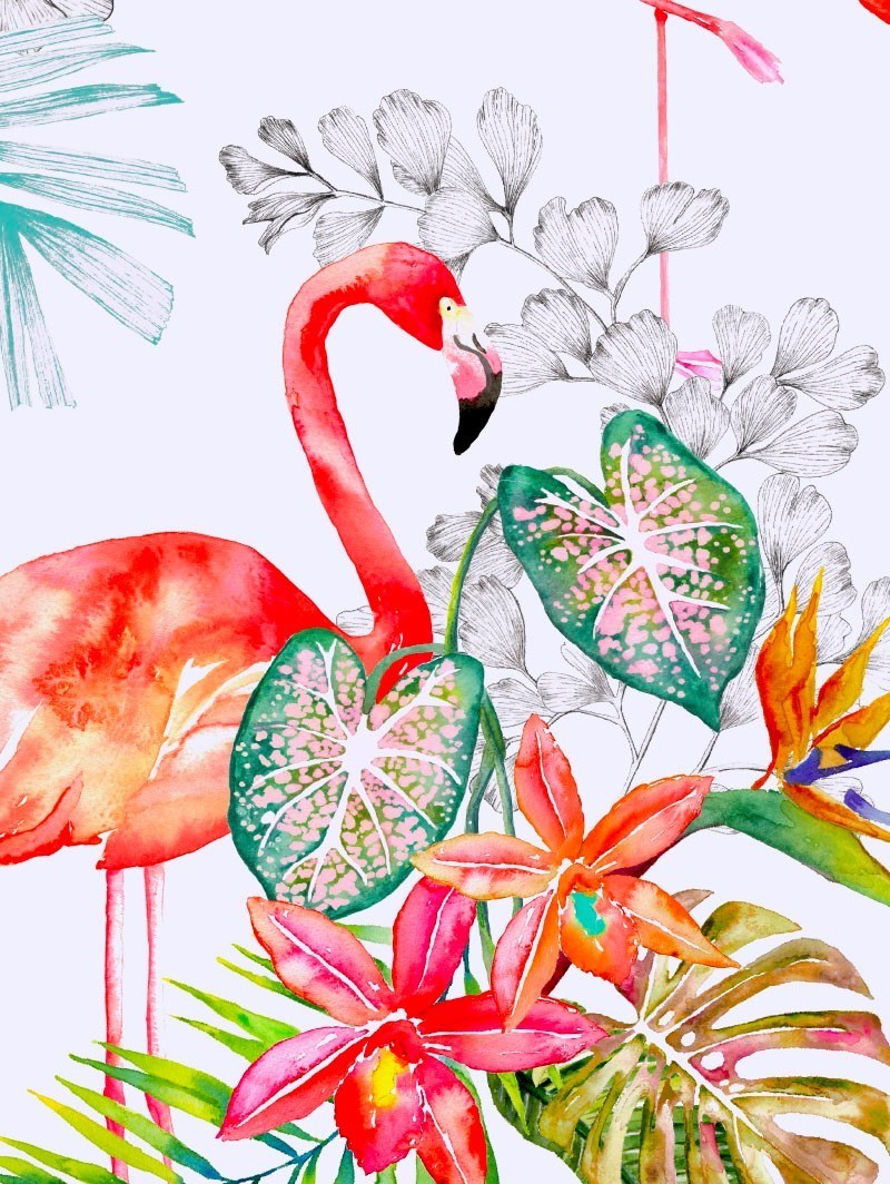 Tropical Flamingo Bright Lampshade