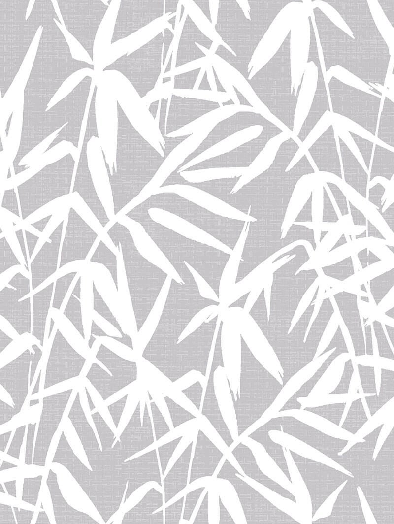 Bamboo Shadows Grey Floral Leaf Roller Blind