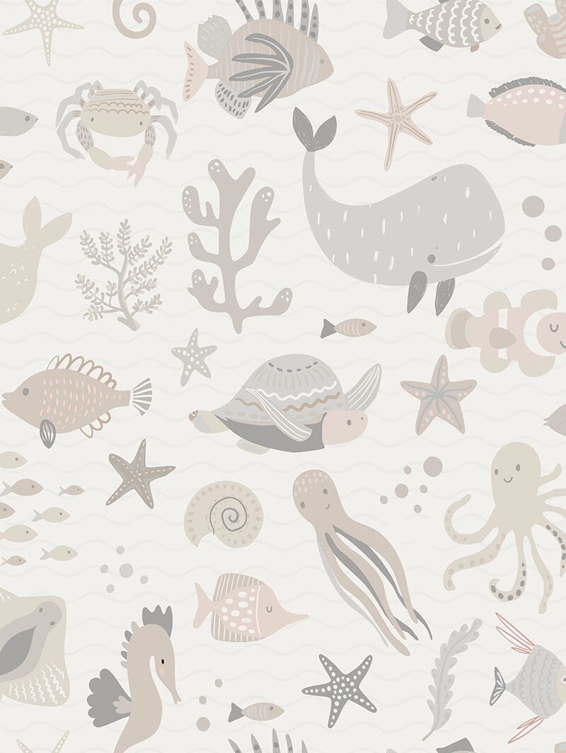 Under The Sea Natural Childrens Roller Blind