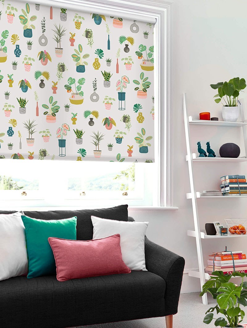 Houseplants Natural Roller Blind