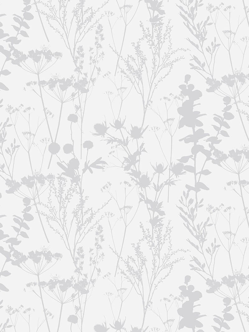 Meadow Leaf Pale Grey Roller Blind