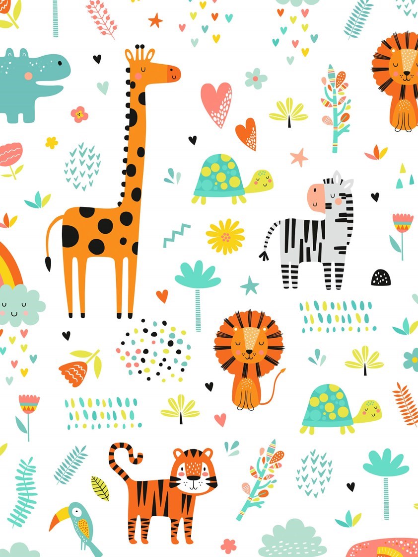 Happy Jungle Tangerine Childrens Roller Blind