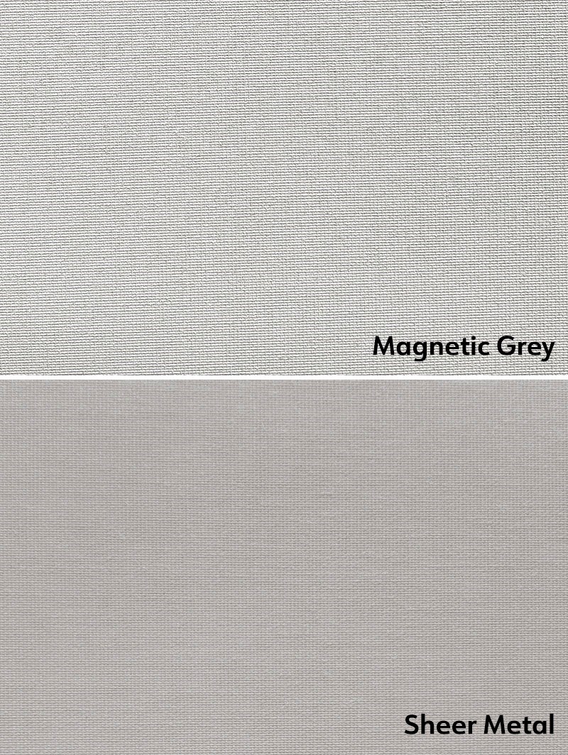 Blackout Magnetic Grey and Sheer Metal Electric Double Roller Blind