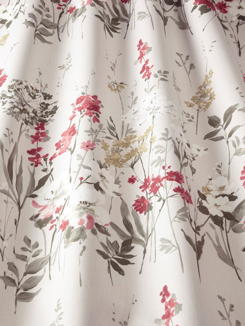 Wild Meadow Ruby Cotton Roman Blind