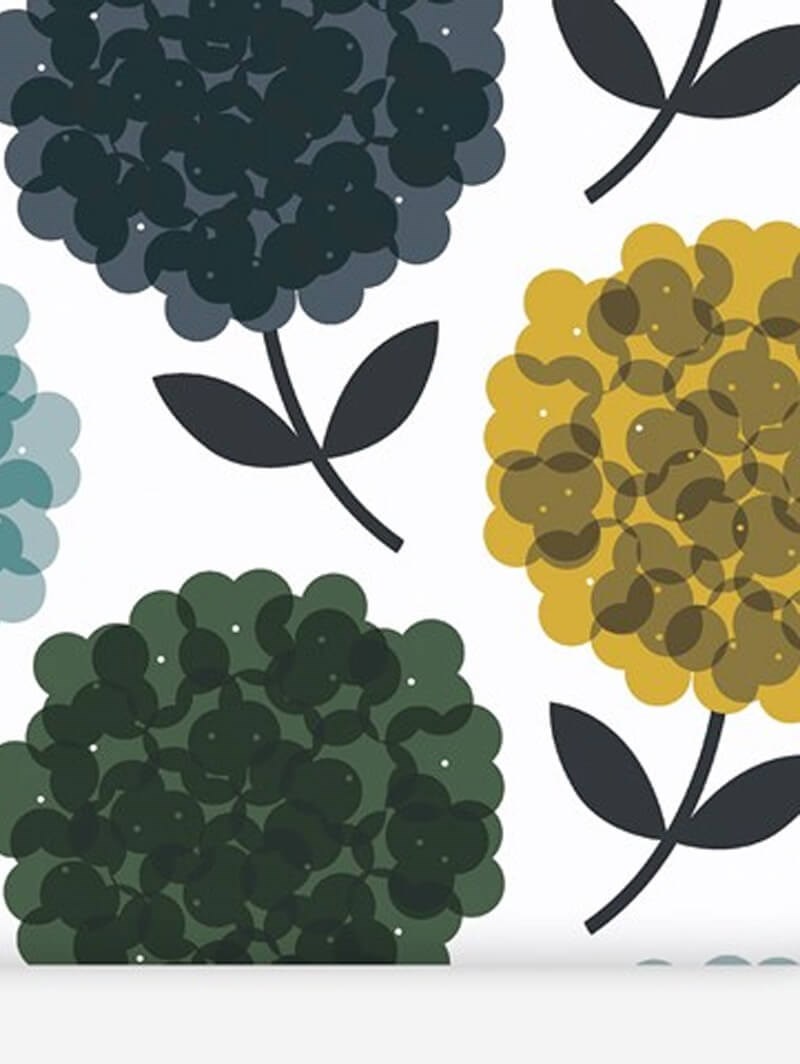 Orla Kiely Hydrangea Jade Roller Blind