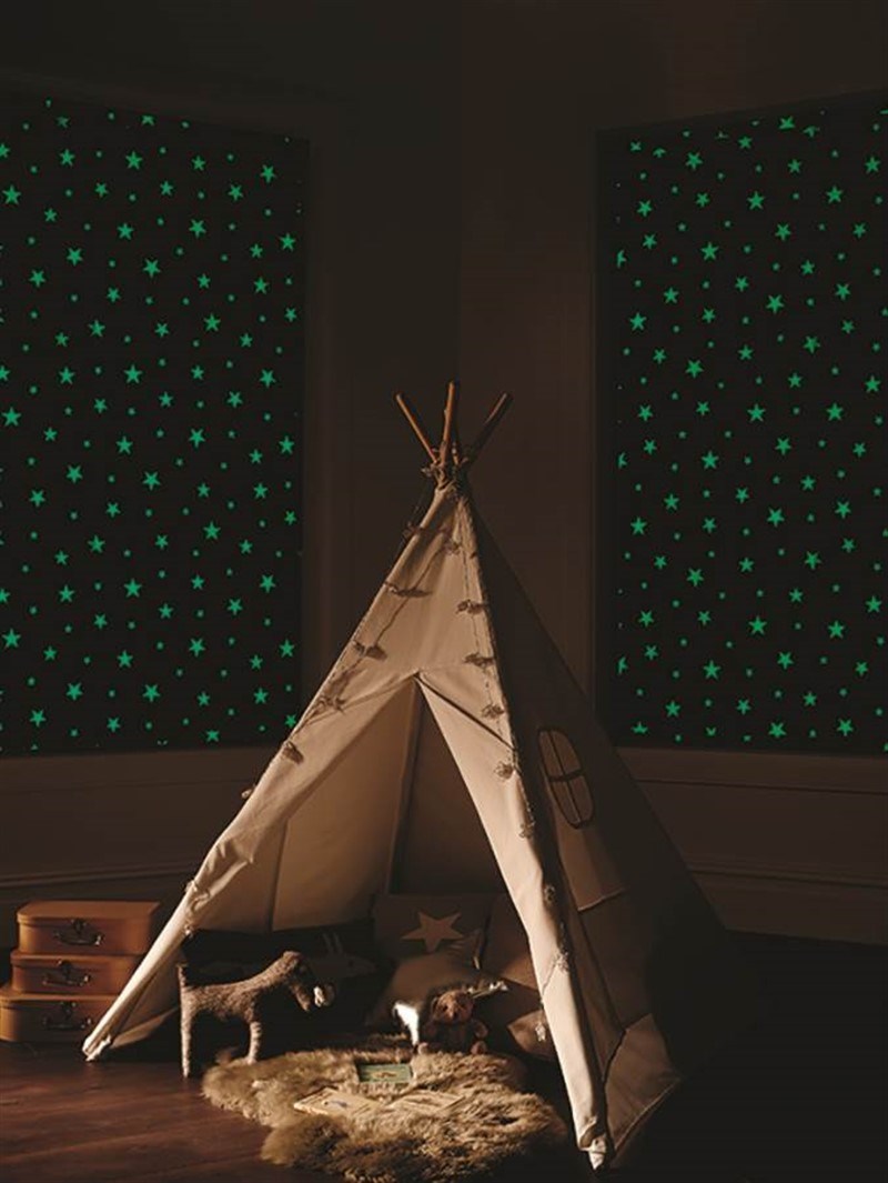 Night Sky Glow In The Dark Blackout Childrens Roller Blind