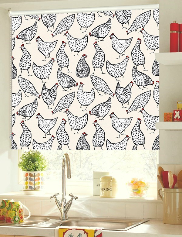 Chickens Cream Roller Blind