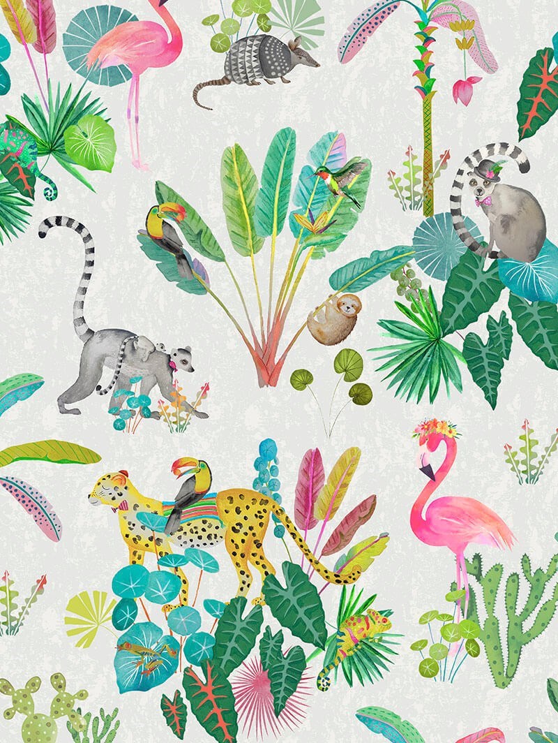 Jungle Jamboree Natural Total Blackout Roller Blind