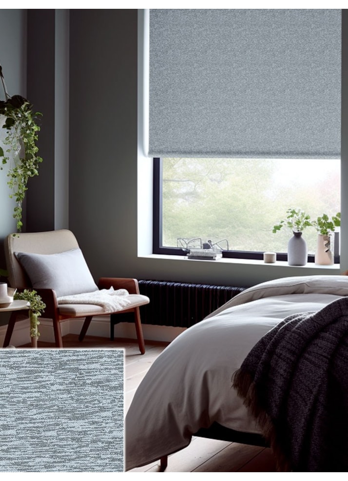 Amsterdam Grey Blue Blackout Thermal Roller Blind