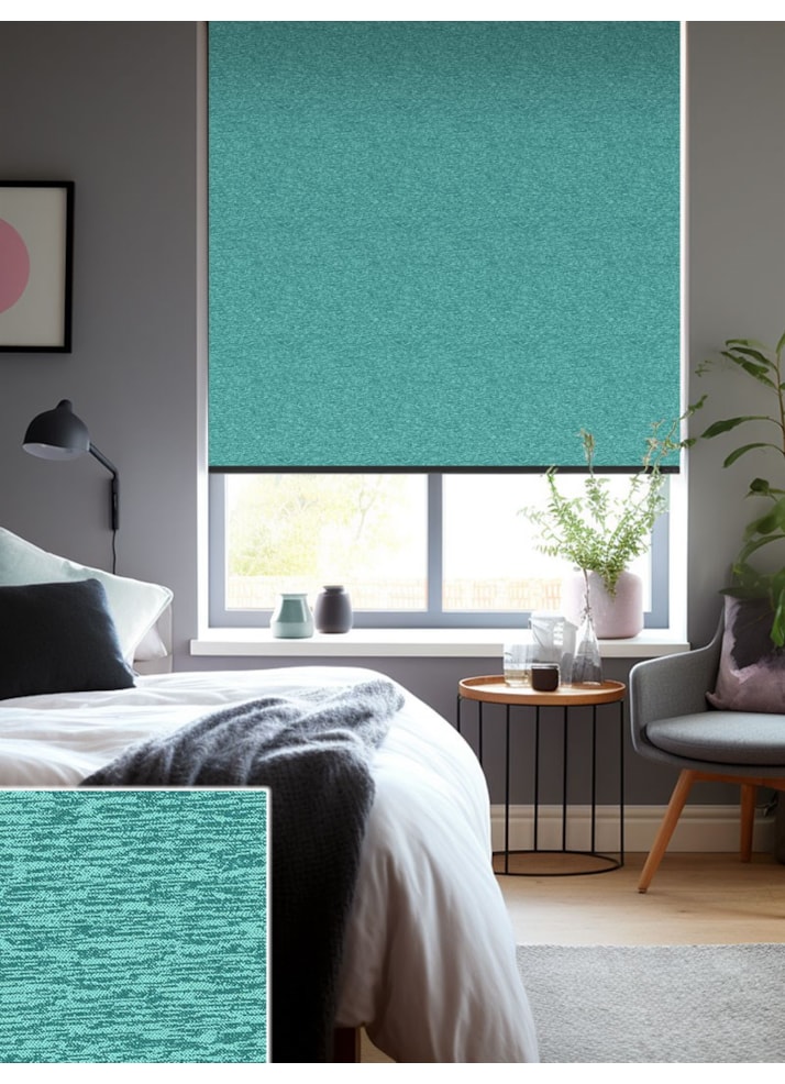 Amsterdam Turquoise Blackout Thermal Roller Blind