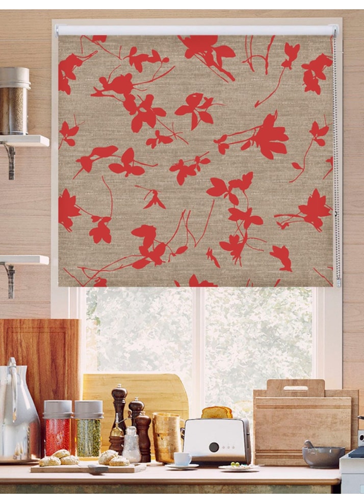 Arya Scarlet Floral Roller Blind