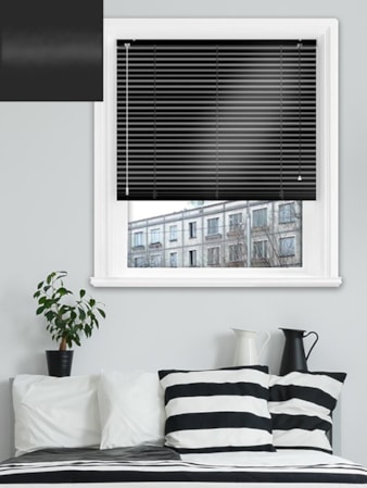 Gloss Black 25mm Aluminium Venetian Blind