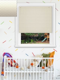 Cream Perforated 25mm Aluminium Venetian Blind